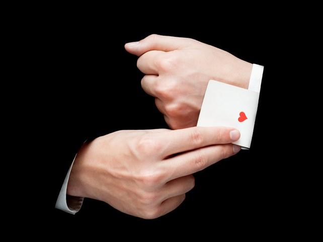 Magician ace up sleeve